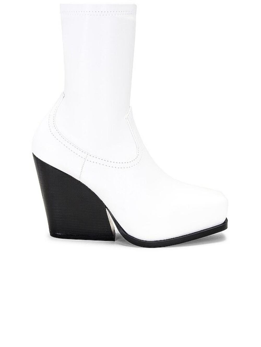 Stella McCartney White Western Sock Ankle Boots Block Heel EU 38 US 8